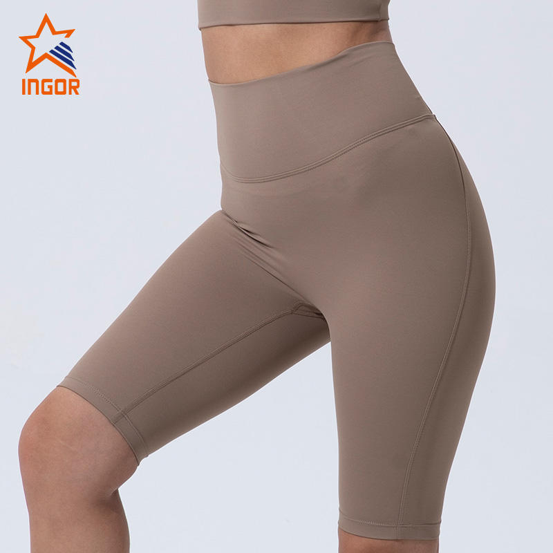 Ingorsports Gym Wear Manufacturer China Women Biker Shorts Without Front Seam Private Label Active Wear