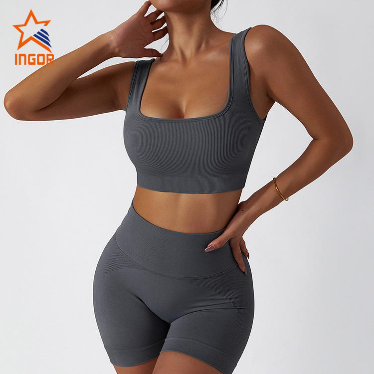 Ingorsports Workout Clothes Manufacturer Women Seamless Yoga Bra & Shorts Suit Sports Apparel