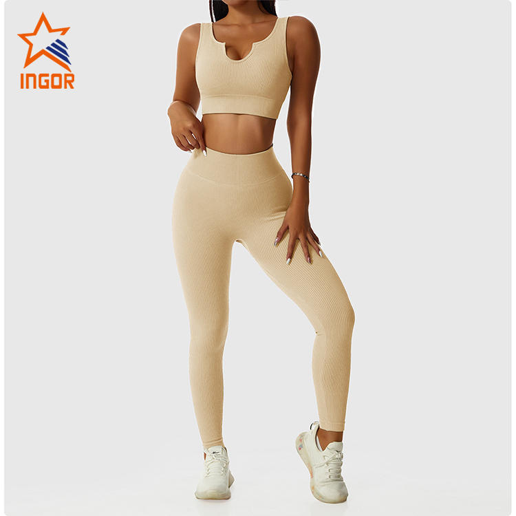 Ingorsports Custom Fitness Apparel Women Seamless Yoga Bra & Sports Leggings Set
