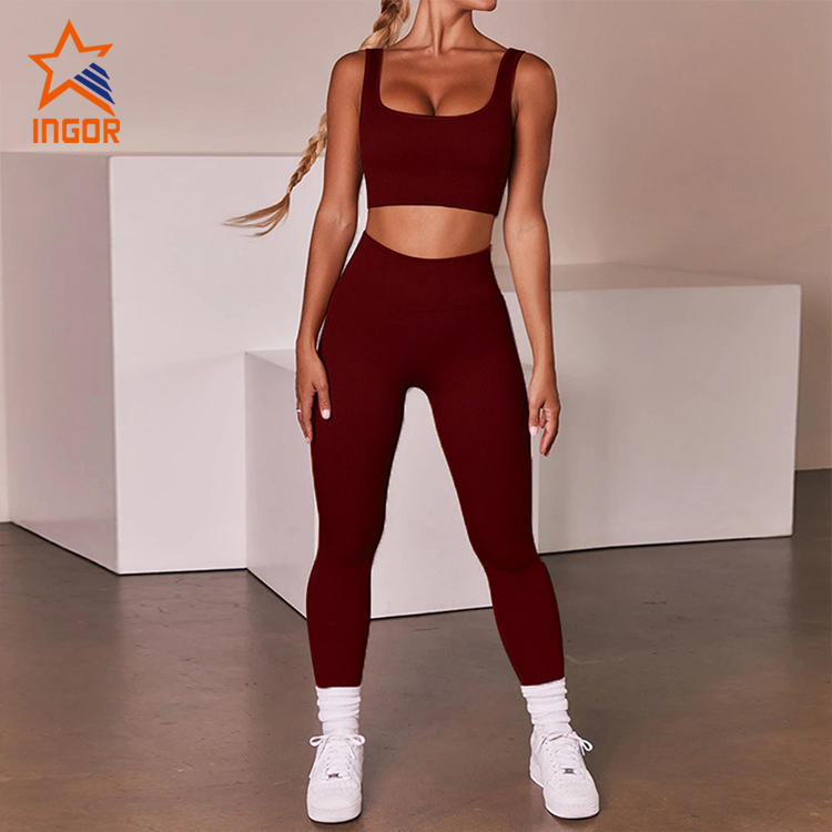 Ingorsports Custom Fitness Apparel Women Seamless Yoga Bra & Sports Leggings Set