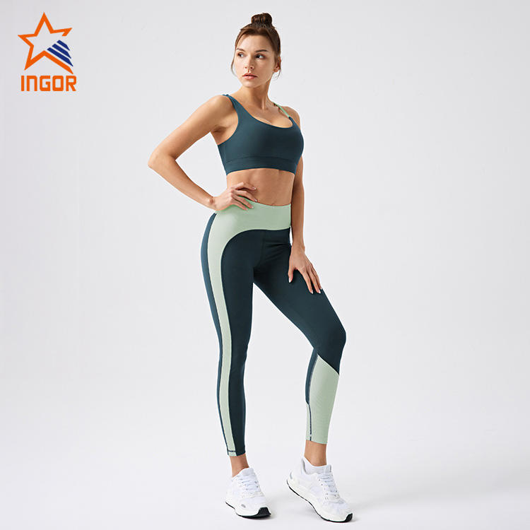 Ingorports Women Fitness Clothing Manufacturer Custom Sports Bra & Leggings Yoga Sets With Recycled Sustainable Fabric