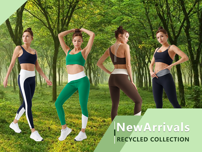 Ingorsports Fabricante de ropa deportiva para mujeres Conjuntos de yoga con sujetador y mallas deportivos personalizados con tela reciclada sostenible