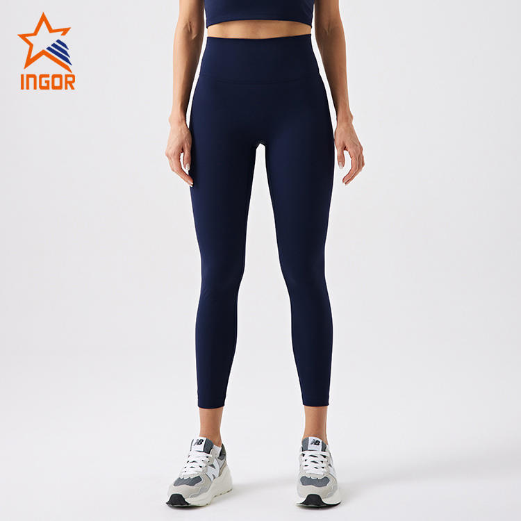Ingorsports Leggings Wholesale Distributors Custom Women Recycled Fabric High Waistband Without Front Seam Legging