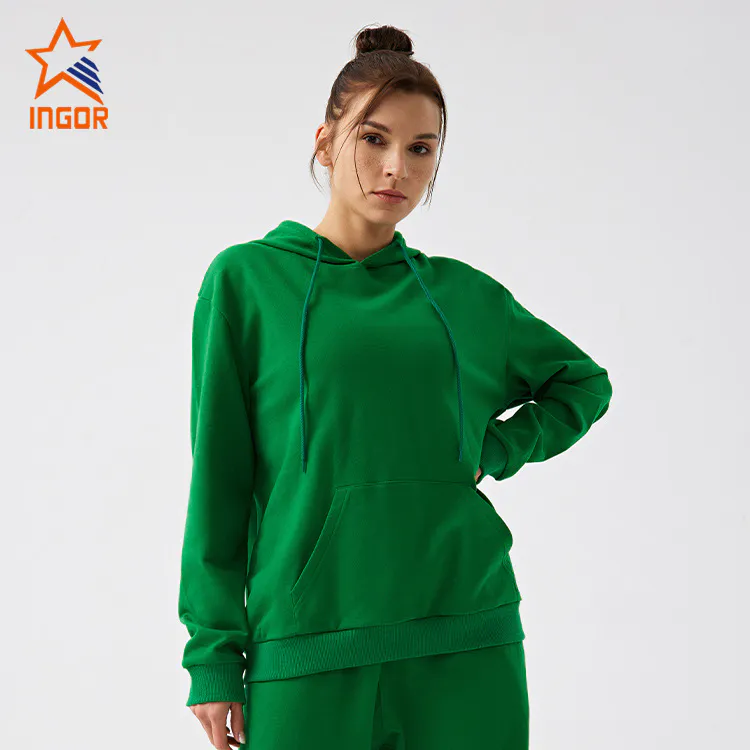 Ingorsports Plus Size Activewear Manufacturers Custom Women Recycled Sustainable Fabric Unisex Hoodies With Kangaroo Pocket