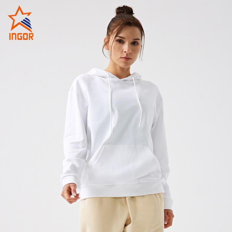 Ingorsports Plus Size Activewear Manufacturers Custom Women Recycled Sustainable Fabric Unisex Hoodies With Kangaroo Pocket