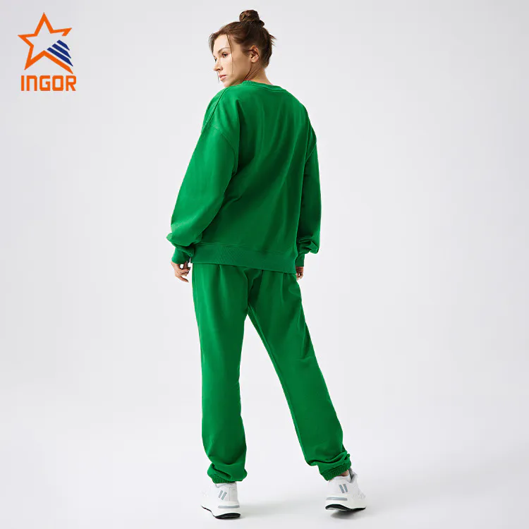 Ingorsports Private Label Activewear Custom Women Over Size Casual Sweatshirt & Jogger Pant Sets