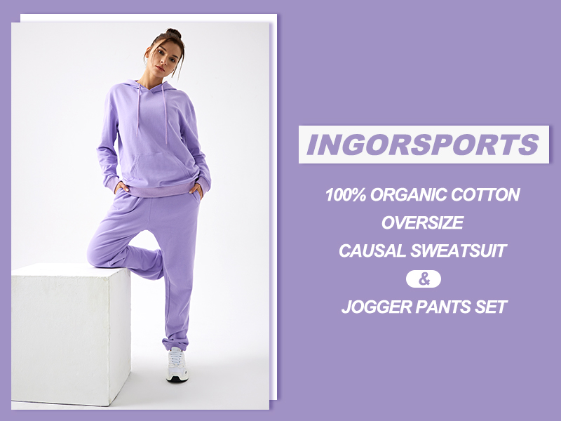 Ingorsports | Oversized causale sweatsuit- en joggingbroekset van 100% biologisch katoen