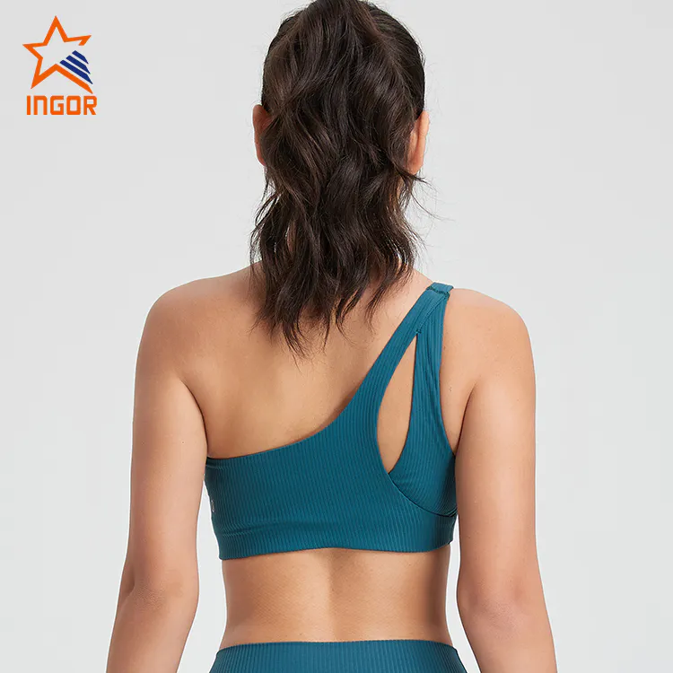 Ingorsports Athletic Clothes Manufacturers Custom Women Ribbed Fabric Sports Bra