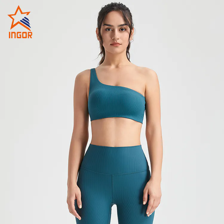 Ingorsports Athletic Clothes Manufacturers Custom Women Ribbed Fabric Sports Bra