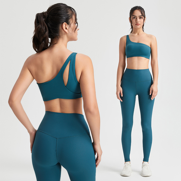 Asyrui Yoga Sets for Women Workout Gym Ribbed Seamless Squat Proof