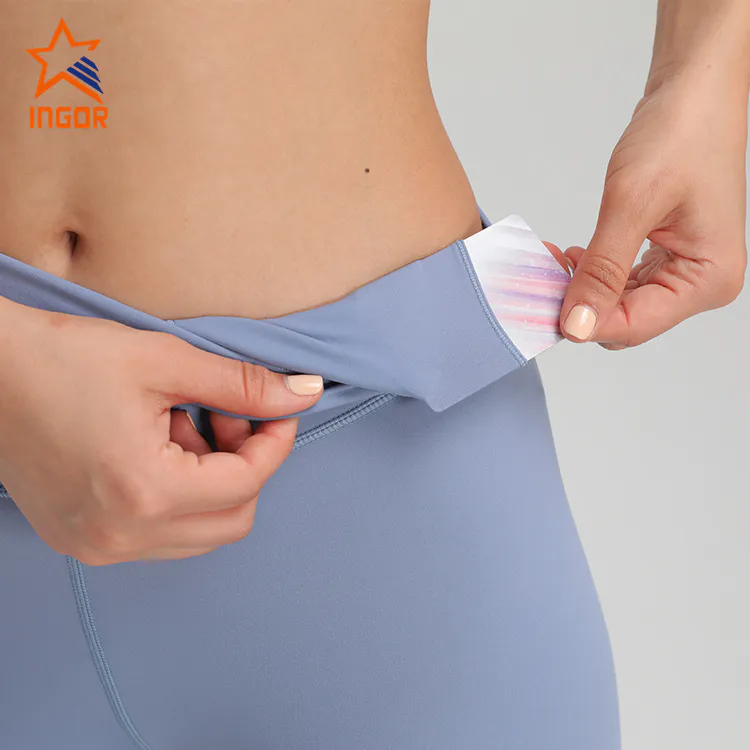 Ingorsports Yoga Clothes Manufacturer Back Straps Sports Bra & High Waist With Card Pocket Yoga Leggings Sports Sets