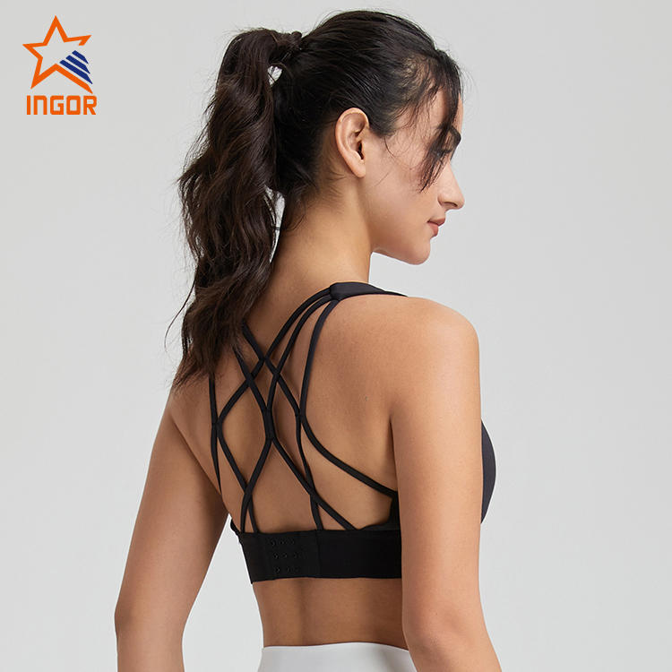 Ingorsports Gym Wear Manufacturers Custom Women Basic Back Straps Sports Bra & High Waist Leggings Yoga Sets