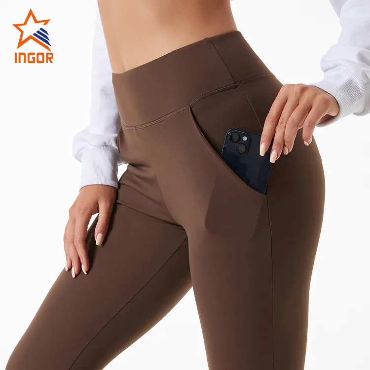 Ingorsports Sustainable Activewear Manufacturer Custom Women Loose Casual Cropped Leggings Pants With Pockets