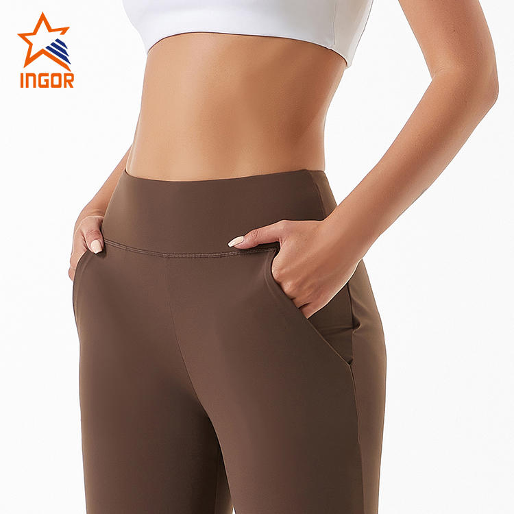 Ingorsports Sustainable Activewear Manufacturer Custom Women Loose Casual Cropped Leggings Pants With Pockets