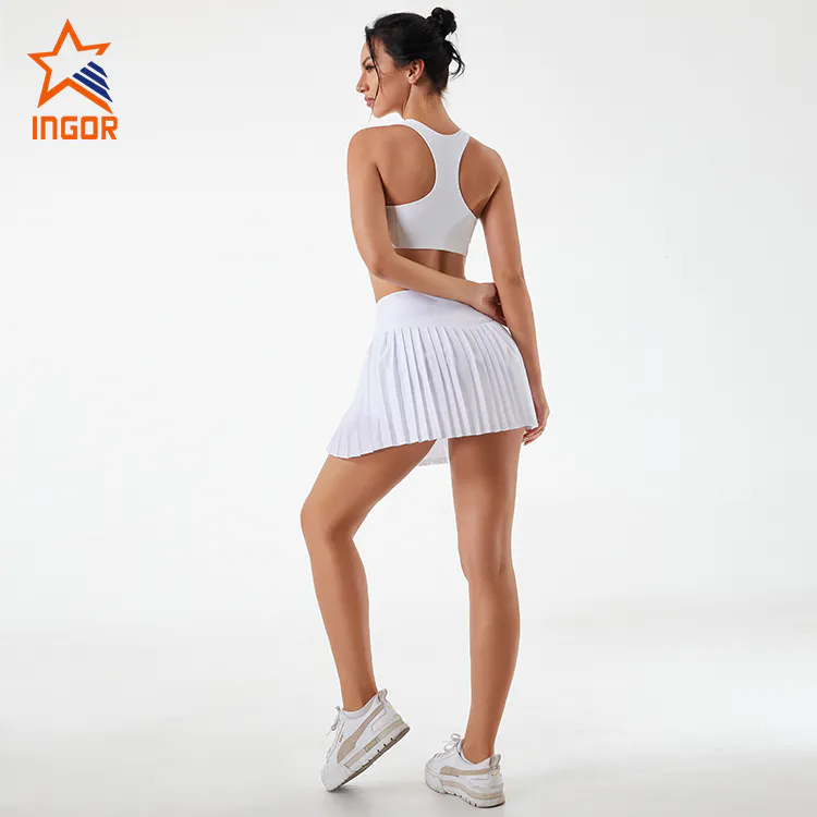 Ingorsports Gym Wear Manufacturers Custom Women High Waist Pleated Tennis Skirts