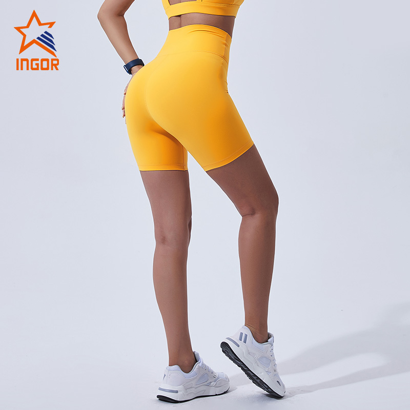 nice yellow shorts women's  workout for ladies-1