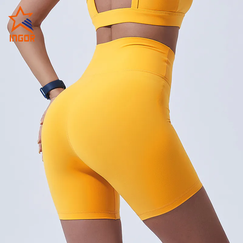 Ingorsports China Supplier Private Label Custom Women High Waist Gym Shorts Manufacturer