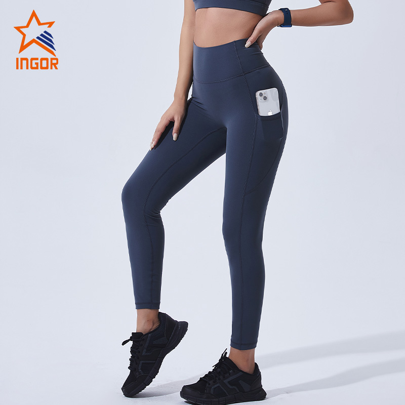 Ingorsports Workout Apparel Manufacturers Custom Women High Waist Yoga Leggings With Pockets