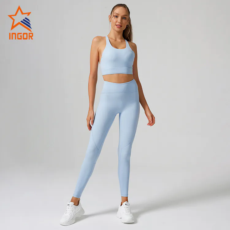 Ingor Sportswear Wholesale Workout Apparel Odm Oem Custom Women Yoga Bra & Legging Tracksuit Set