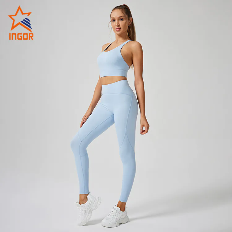 Ingor Sportswear Wholesale Workout Apparel Odm Oem Custom Women Yoga Bra & Legging Tracksuit Set