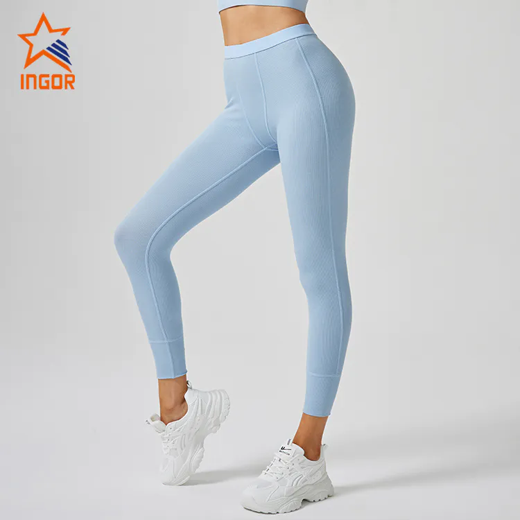 Factory OEM/ODM Athletic Clothes Cross Waist Gym Leggings for Women, Soft  Workout Running Casual Outfits Non See Through White V-Cut Ribbed Yoga Pants  - China Athletic Leggings and Womens Gym Leggings price