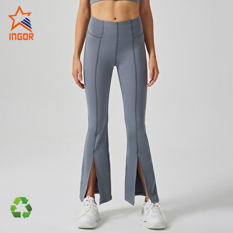 Ingorsports Workout Clothes Manufacturer Women High Waist Yoga Pants  Flare