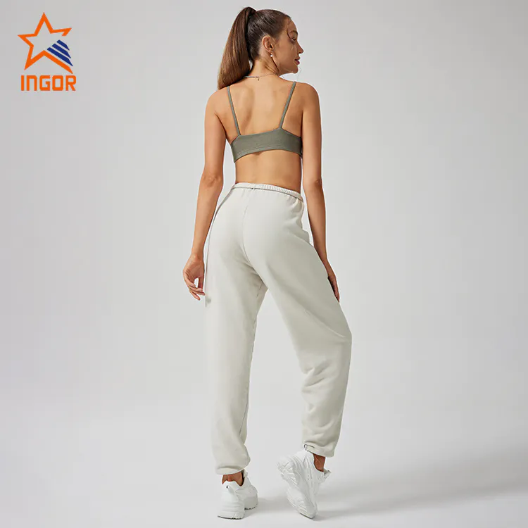 Ingor Sportswear Workout Clothes Manufacturer Custom Women Yoga Bra & Sweat Jogger Pants Sets