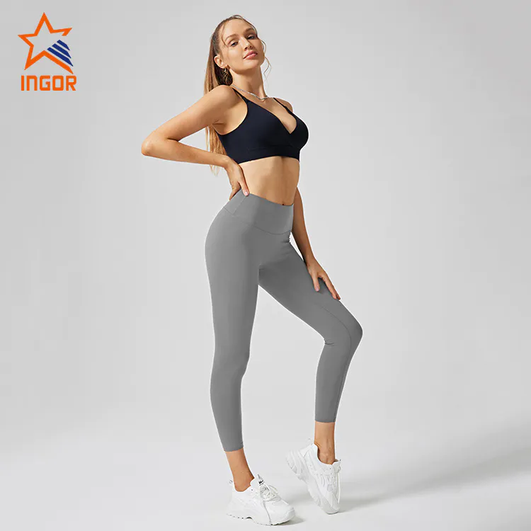 Ingor Sportswear Fitness Apparel Manufacturers No Front Seam Fleece Yoga Legging Pants