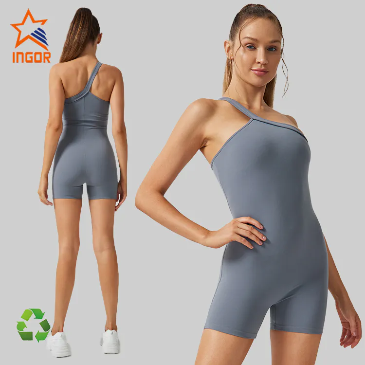 Ingor Sportswear Gym Clothing Manufacturers Women Recycled Fabric Romper Jumpsuit