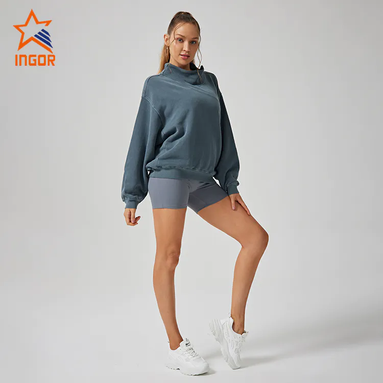 Ingor Sportswear Clothing Manufacturer ODM OEM Women Loose Pullover Hoodies