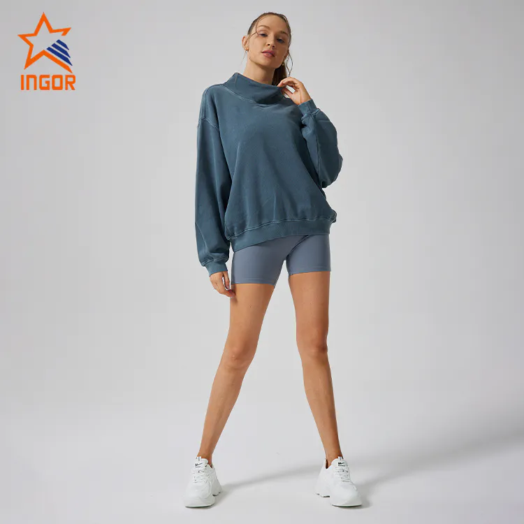 Ingor Sportswear Clothing Manufacturer ODM OEM Women Loose Pullover Hoodies