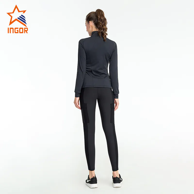 Ingorsports Women Activewear Custom Thumb Holes Hooded Sports Jacket With Pocket