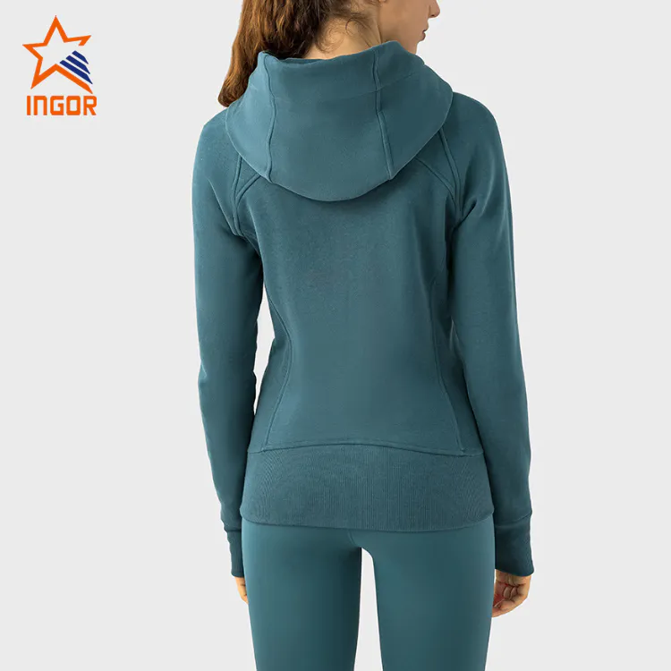 Ingorsports Women Workout Gym Wear Sports Jacket With Zip-up For Autumn