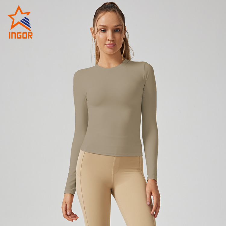 Workout Clothes Supplier Casual Women Long Sleeves Basic T Shirts