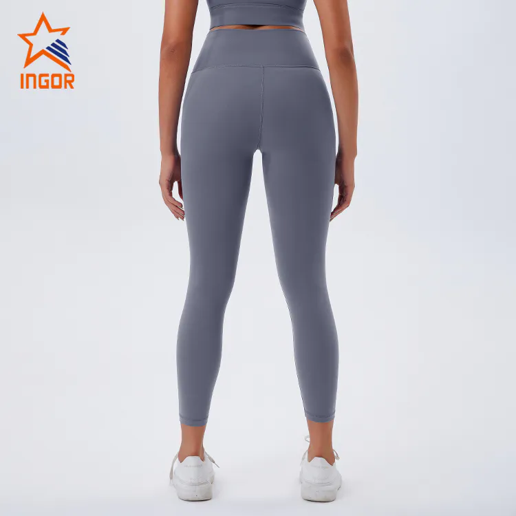 Workout Clothes Supplier Custom Recycled Fabric Women Cross Waist Tight Yoga Leggings