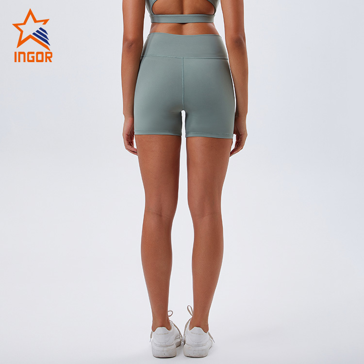 OEM ODM Custom Women Cross Waist Sports Workout Gym Shorts