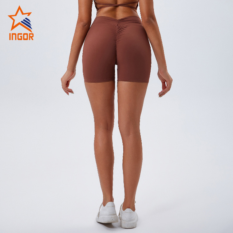 Custom Women Eco Friendly V-Waist Hip Lifting Yoga Fitness Workout Shorts