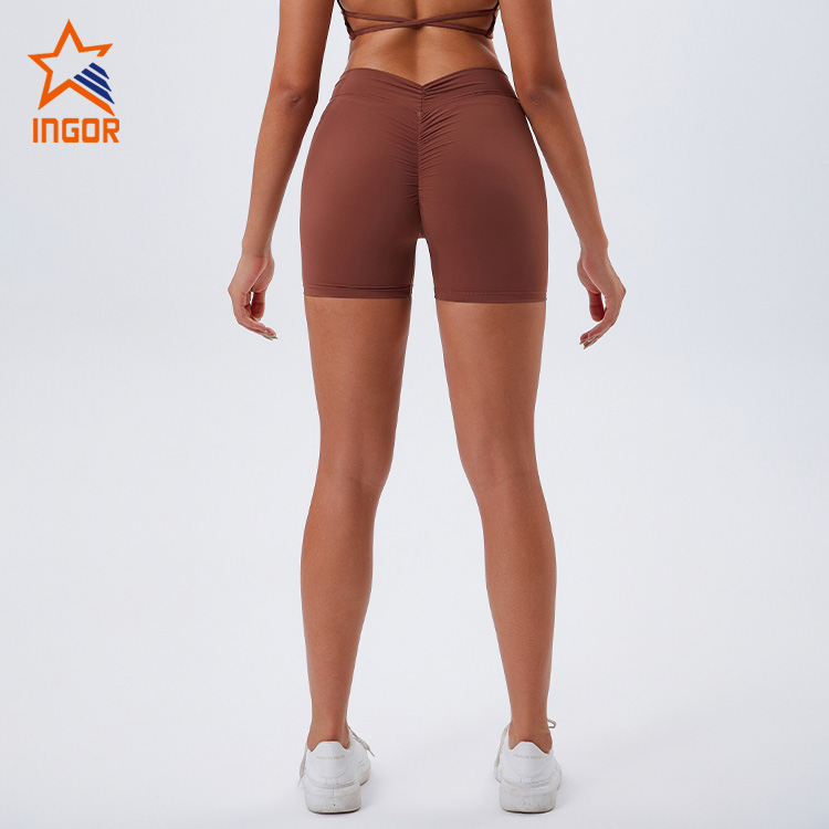 Custom Women Eco Friendly V-Waist Hip Lifting Yoga Fitness Workout Shorts