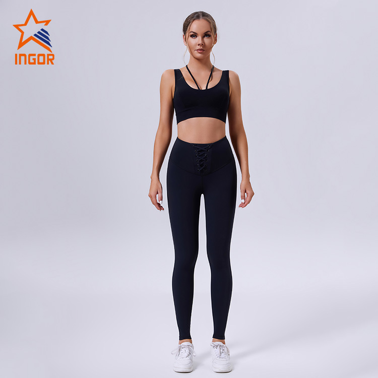 Recycled Sports Bra + Yoga Pants Leggings 2 Pcs Yoga Sets