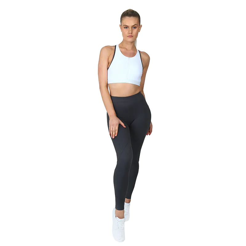 Vente en gros zip frontal vierge du sport yoga top femmes de dos récolte coureur-gorge soutien