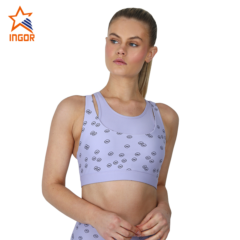 Benutzerdefinierte Polyester Fitness 2 Stück Sublimation Drucken Frauen Yoga Gym Wear Sport BH Leggings Sets