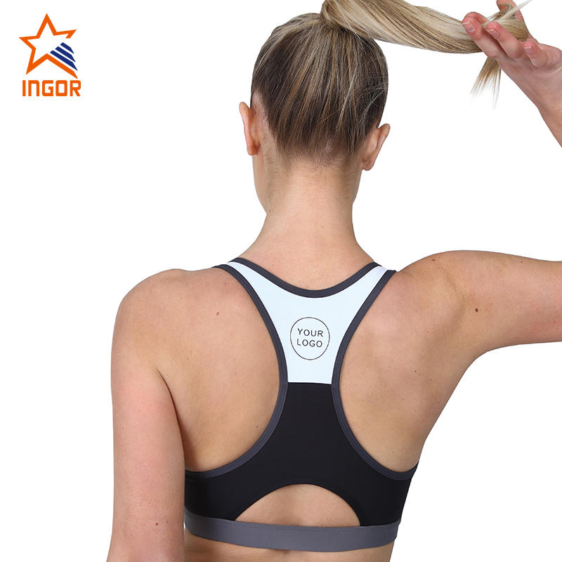 Ingorsports Recycle Yoga Wear RacerBack PushUp 4-Way Stretch Fitness Sports Bras Custom For Women