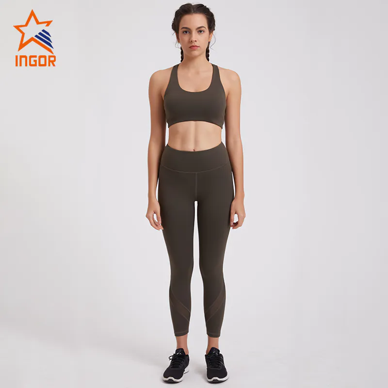 Ingorsports New Design High Support Ladies Yoga Bra Workout Set