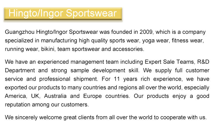 INGOR yoga wear suit slimming bulk production for sport