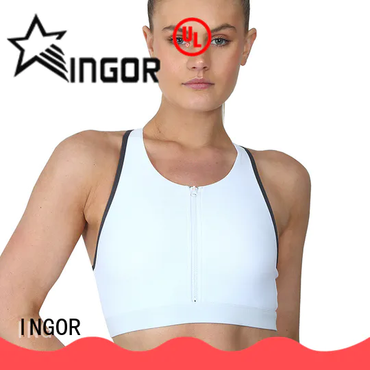 INGOR soft front zip sports bra to enhance the capacity of sports for girls