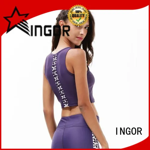 INGOR wireless crop sports bras with high quality at the gym
