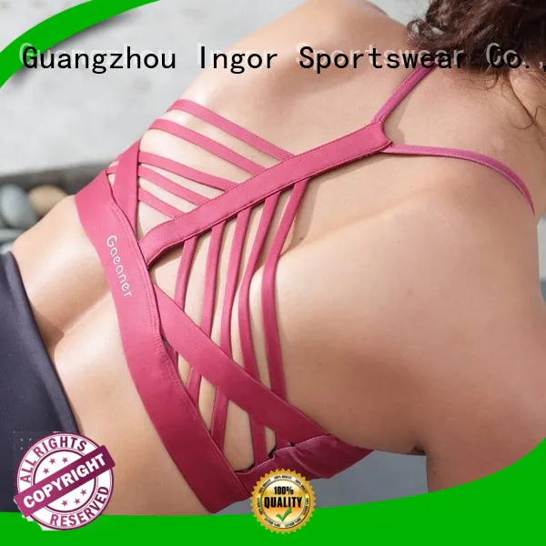 strappy patterned padded INGOR Brand colorful sports bras factory